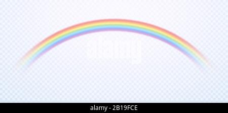 Realistischer Regenbogen. Bunte Regenhimmel Regenbogenfarben und isolierte Vektorgrafiken mit schwulen Symbolen Stock Vektor