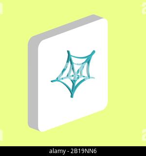 Spiderweb-Symbol Für Einfache Vektorgrafik. Designvorlage für Symbole für Web Mobile UI-Element. Perfektes farbisometrisches Piktogramm auf 3D-weißem Quadrat. Spi Stock Vektor