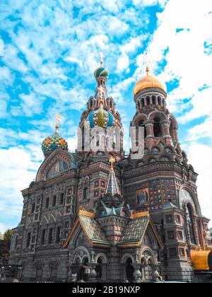 Sankt Petersburg, Russland - 11. Juni 2017: Erlöserkirche über Verschütteten Blut, Sankt Petersburger Russland Stockfoto