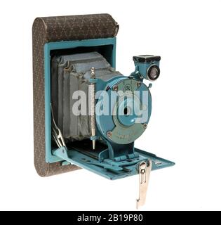 Kodak Petite Camera - eine Vest Pocket Kodak Model B aus den 1930er Jahren in Blau. Stockfoto