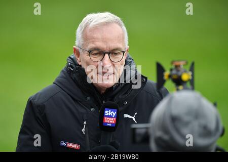 Sky Sport Reporter Uli KOEHLER, Einzelbild, Einzelmotiv, Porträt, Porträt, Porträt, Abschlusstraining FC Bayern München vor dem Champions-League-Spiel FC Chelsea-FC Bayern München. Fußball, am 24. Februar 2020. Weltweite Verwendung Stockfoto