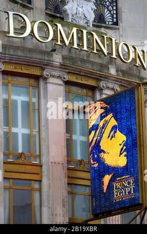 London, England, Großbritannien. Prince of Egypt Musical im Dominion Theatre, Charing Cross Road (Februar 2020) Stockfoto