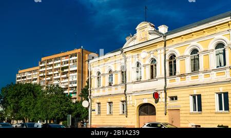 Gebäude im Stadtzentrum von Astrachan, Russland Stockfoto