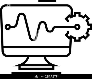 Symbol für höhere digitale Ergebniszeile, Konzeptzeichen, Konturvektorabbildung, lineares Symbol. Stock Vektor