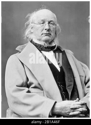 Horace Greeley (1811-1872), Zeitungsredakteur, Abolitionist, Porträtfoto unbekannter Künstler, 1860-1865 Stockfoto