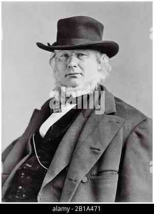 Horace Greeley (1811-1872), Zeitungsredakteur, Abolitionist, Porträtfoto von Napoleon Sarony, 1869 Stockfoto