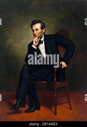 Abraham Lincoln (1809-1865), Porträtgemälde von George Peter Alexander Healy, 1887 Stockfoto