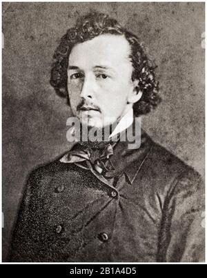 Bayard Taylor (1825-1878), Amerikaner, Reiseautor, Porträtfoto von Frederick De Bourg, 1850 Stockfoto