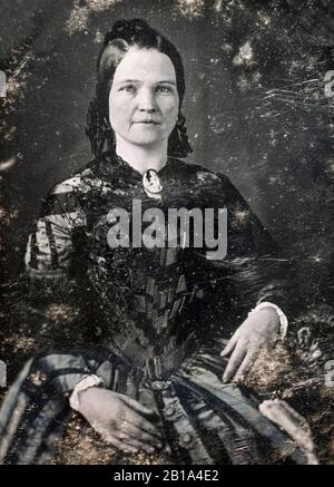 Mary Todd Lincoln (18-1882), Ehefrau von Präsident Abraham Lincoln, First Lady (1861-1865), Porträtfoto von Nicolas H Shepherd, ca. 1846-1847 Stockfoto