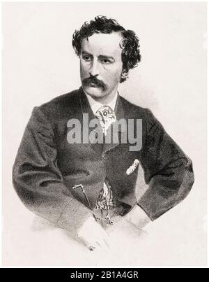 John Wilkes Booth (1838-1865), Assassin, Druck von J. H. Bufford Lithography Co, Kopie nach Charles DeForest Fredricks, 1865 Stockfoto