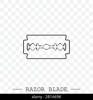 Vektorlinie für Rasierklinge, lineares Symbol. Designelement mit Barber Logo Stock Vektor