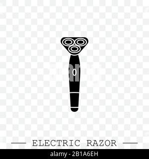 Symbol für elektrischen Rasiermesservektor. Symbol für elektrische Rasiermaschine. Rotationsrasierer, elektrischer Rasierer schwarz Stock Vektor