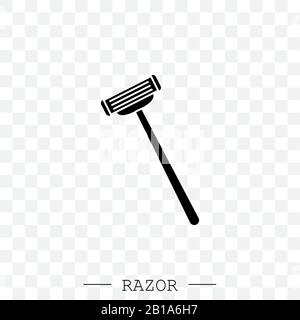 Symbol für Rasiermesservektor. Rasierer-Symbol für Männer. Einfache Abbildung des man Razor Vector Icons für Web-Design isoliert schwarz Stock Vektor