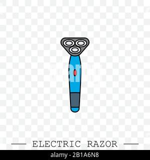 Symbol für elektrischen Rasiermesservektor. Symbol für elektrische Rasiermaschine. Rotationsrasierer, Farbe für elektrischen Rasierer Stock Vektor