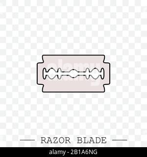 Vektorsymbol für Rasierklinge. Farbe der Elemente im Barber-Logo Stock Vektor