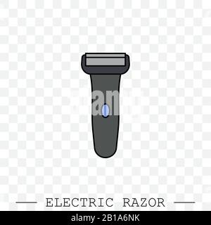 Symbol für elektrischen Rasiermesservektor. Symbol für elektrische Rasiermaschine. Rotationsrasierer, Mesh-Rasierfarbe Stock Vektor