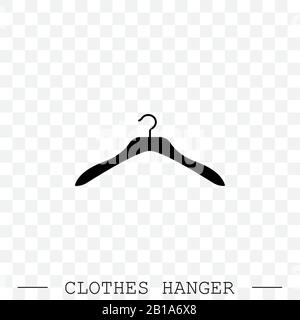 Kleiderbügel, schwarzer Symbolvektor. Symbol für Kleiderbügel für Kleidung. Stock Vektor