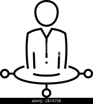 Linien-Symbol für verschiedene Aufgaben, Konzeptzeichen, Konturvektorabbildung, lineares Symbol. Stock Vektor