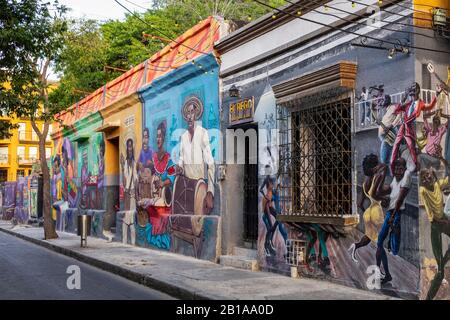 Santa Marta, Kolumbien - 15. Januar 2020: Bunte Graffiti in Santa Marta, Kolumbien Stockfoto