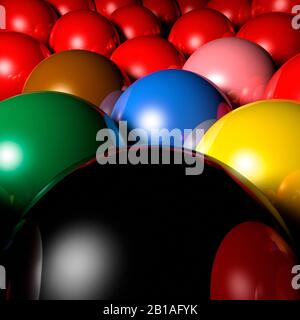 Snookerball. Kugeln schließen sich in die Ferne. Billard. Neu und glänzend. Stockfoto