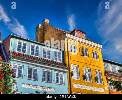 Farbenfrohe Gebäude in Kopenhagen Stockfoto