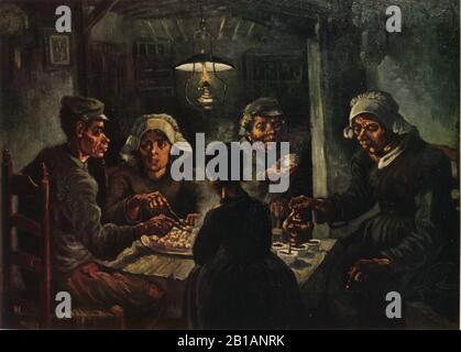 The Potato-Eaters, 1885 - Gemälde von Vincent van Gogh - Sehr hohe Auflösung und Qualitätsbild Stockfoto