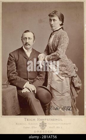 Friedrich Alfred ThyssenKrupp e Margarethe von Ende, 1882 (Foto Atelier Teich Hanfstaenge). Stockfoto