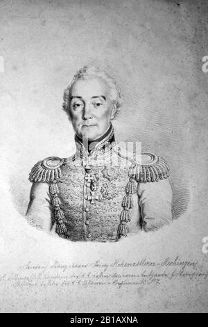 Friedrich Franz Xaver von hohenern-Hechingen Litho 01. Stockfoto