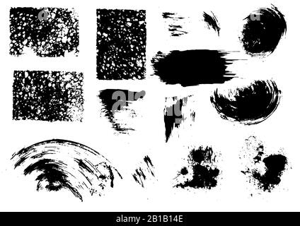 Vektor-Zeichnung malt. Streifen, Grunge-Ausdrucke. Designelemente für Ihre Kreativität. Handgefertigt. Originaltexturen, Handzeichnung. Pinsel, Rahmen für Text Stock Vektor