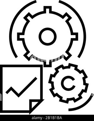 Verschiedene Einstellungen Liniensymbol, Konzeptzeichen, Konturvektorabbildung, lineares Symbol. Stock Vektor