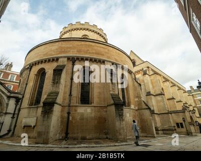 Tempe Kirche in London, eine königliche eigenartige Kirche, die von den Tempelrittern erbaut wurde. Stockfoto