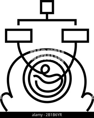 Symbol für Planlinie, Konzeptzeichen, Konturvektorabbildung, lineares Symbol erstellen. Stock Vektor