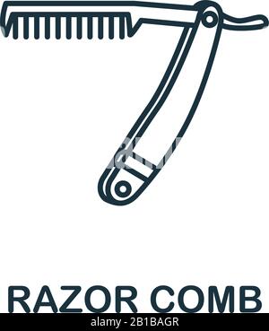 Razor Comb Icon aus der barber Shop Kollektion. Einfaches Line-Element-Rasierklingensymbol für Vorlagen, Webdesign und Infografiken Stock Vektor