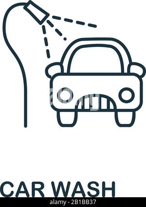 Autowüschen Symbol aus Reinigungssammlung. Einfaches Linienelement Auto-Waschsymbol für Vorlagen, Webdesign und Infografiken Stock Vektor