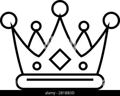 Symbol für Kronenlinie, Konzeptzeichen, Konturvektorabbildung, lineares Symbol. Stock Vektor