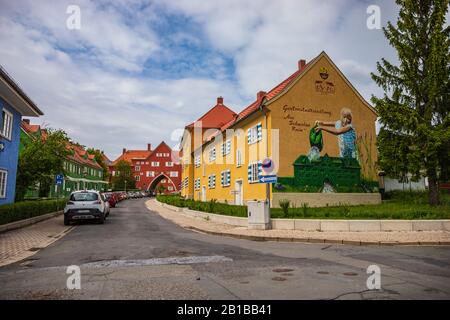 GOTHA, Deutschland - ca. Mai 2019: Stadtbild von Gotha in Thüringen, Deutschland Stockfoto