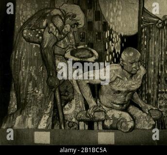 Fritz Erler - Ausschnitt aus dem Gobelinentwurf für den Saal der Goldschmiede auf der Ausstellung München 1908 (2). Stockfoto