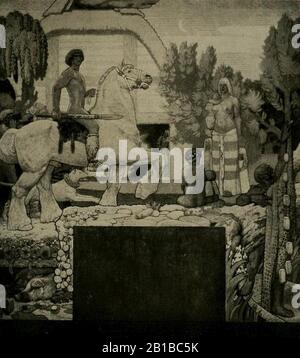 Fritz Erler - Ausschnitt aus den Wandbildern im Festsaal des neuen Rathauses in Hannover 1913 (1). Stockfoto