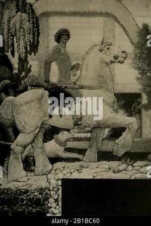 Fritz Erler - Ausschnitt aus den Wandbildern im Festsaal des neuen Rathauses in Hannover, 1913 (4). Stockfoto