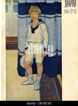 Fritz Erler - Fritzl 1913 (Jugend Nr. 18, 1914). Stockfoto