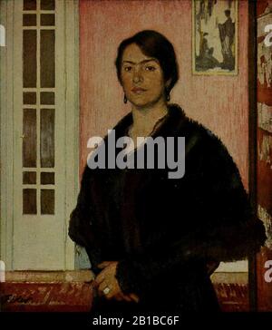 Fritz Erler - Bildnis der Gattin (Anna Hörger), 1916. Stockfoto