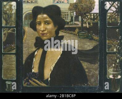 Fritz Erler die ersten Veilchen 1901. Stockfoto