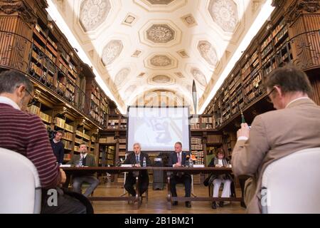 Pressekonferenz zur Präsentation der Ausstellung "Raffaello" in MiBACT, Ministerium für Kulturerbe und Aktivitäten und Tourismus (Foto von Matteo Nardone/Pacific Press/Sipa USA) Stockfoto