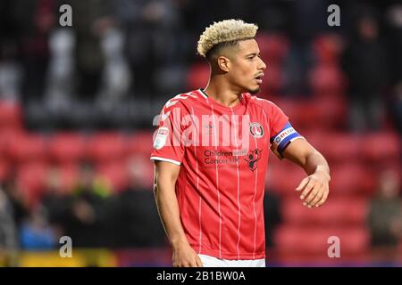 Februar 2020, The Valley, London, England; Sky Bet Championship, Charlton Athletic V Luton Town: Lyle Taylor (9) von Charlton Athletic FC Stockfoto