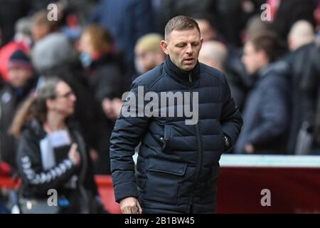 Februar 2020, The Valley, London, England; Sky Bet Championship, Charlton Athletic V Luton Town:Graeme Jones Manager des Luton Town FC Stockfoto