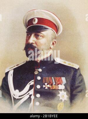 Großfürst Nikolai Michailowitsch - der Enkel des russischen Kaiser Nikolaus I. Pavlovich. Das Gemälde des 19. Jahrhunderts Stockfoto