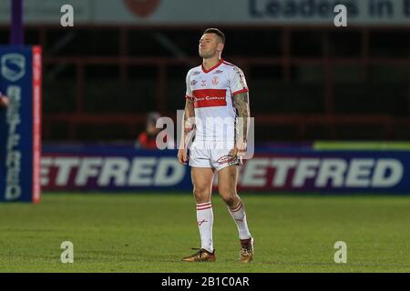 Februar 2020, Hull College Craven Park, Kingston upon Hull, England; Betfred Super League, Hull Kingston Rovers V Huddersfield Giants: Spielbild Shaun Kenny-Dowall (3) von Hull KR Stockfoto