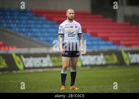 Februar 2020, AJ Bell Stadium, Eccles, England; Betfred Super League, Salford Red Devils gegen Leeds Rhinos: Luke Briscoe von Leeds Rhinos. Stockfoto