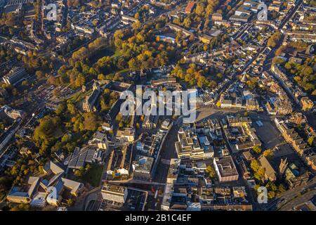 , Luftbild, Blick in die Innenstadt, Minster St. Vitus Mönchengladbach, Stift Rathaus, Stadtkirche Alter Markt und Sakristei, Stadtmuseum Abteiberg, Stockfoto