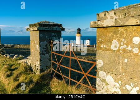 Der Leuchtturm in Dunnet Head, dem nordöstlichsten Punkt des britischen Festlandes. Caithness, Schottland, Großbritannien. Stockfoto